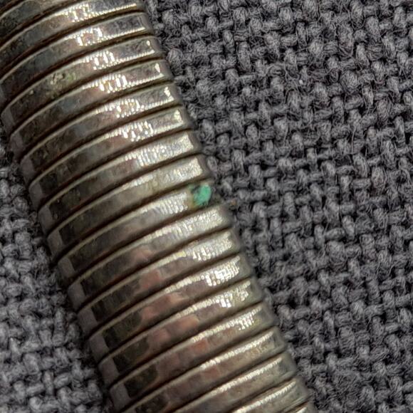 Vintage Beige Enamel Necklace, Omega Chain, 1980s Vintage Jewelry - Picture 6 of 11